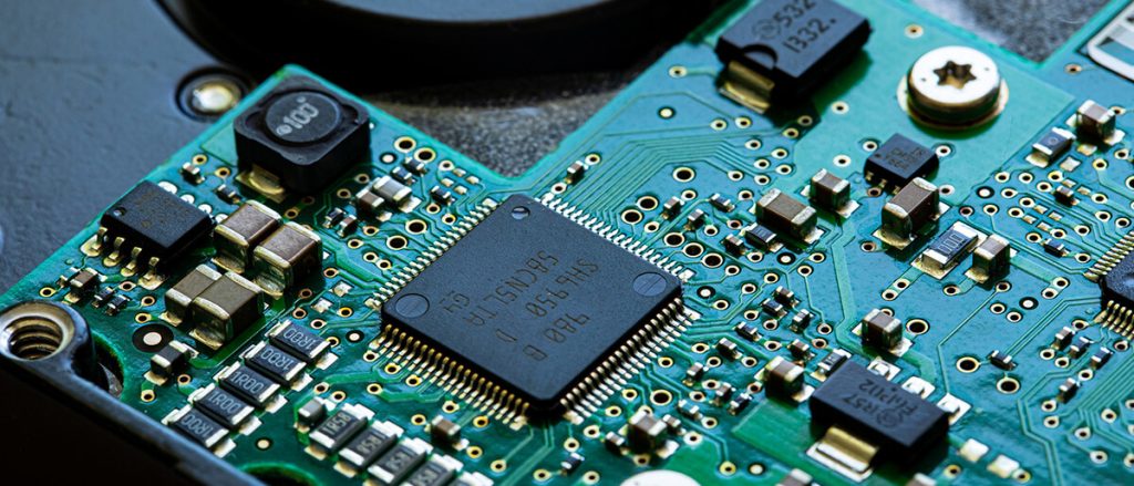 Close up of an electronic chip