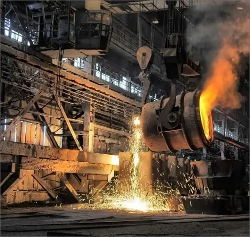 Industrial metal being heated